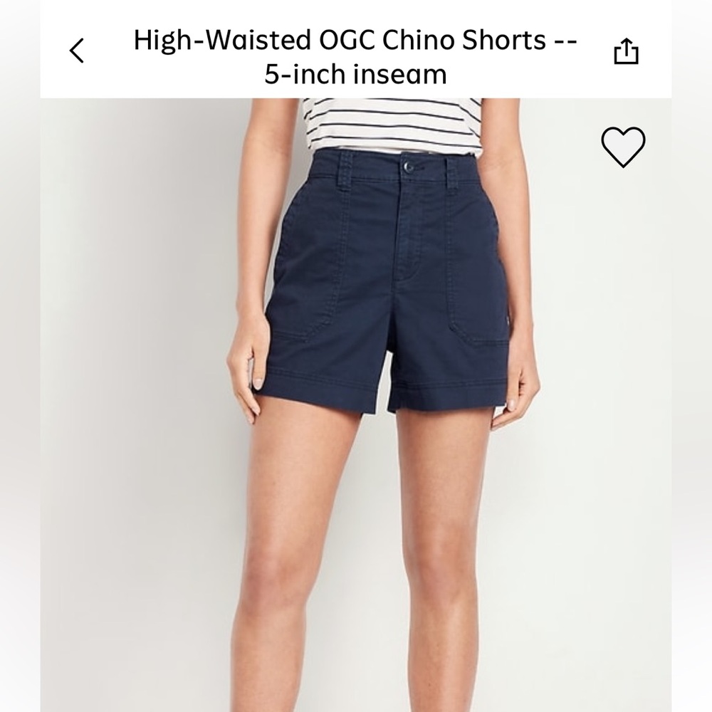 Old Navy Women’s High Waisted OG Chino Shorts 5” inseam